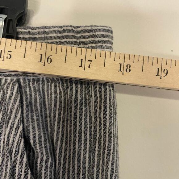 Talbots Linen Blend Gray White Striped Pull On Office Work Trouser Pants 16 - Picture 8 of 14